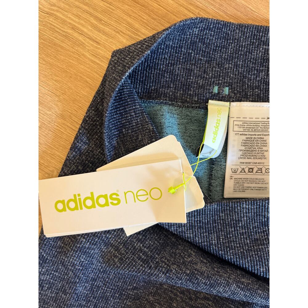 Adidas Neo Womens Ribbed Knit Leggings Size S Navy Athleisure Athletic NWT - Picture 3 of 9